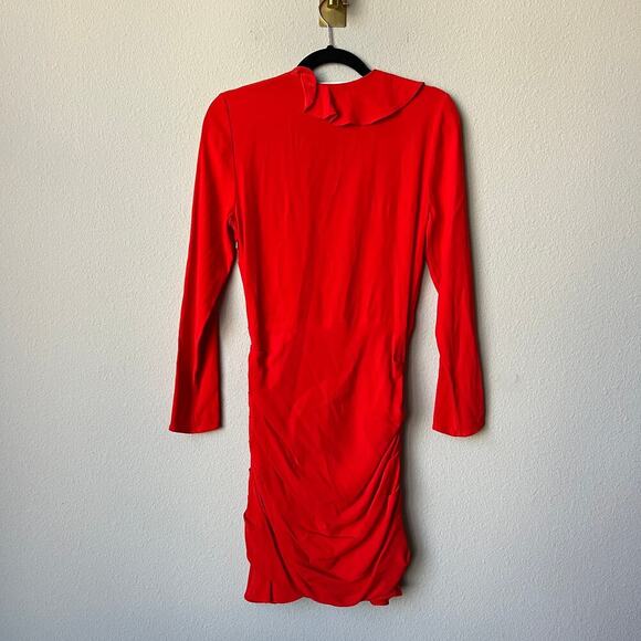 Veronica Beard Odessa Poppy Red Ruffle Mini Dress Size 4 - Picture 4 of 5